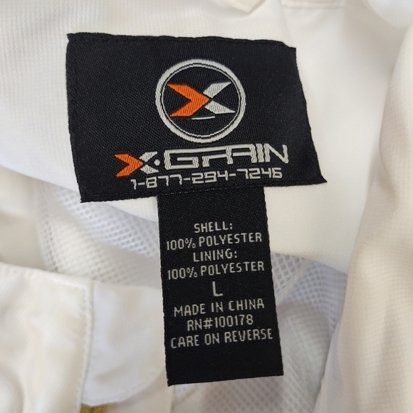 X Grain Men's White Pullover Windbreaker Jacket Size L - Picture 7 of 7